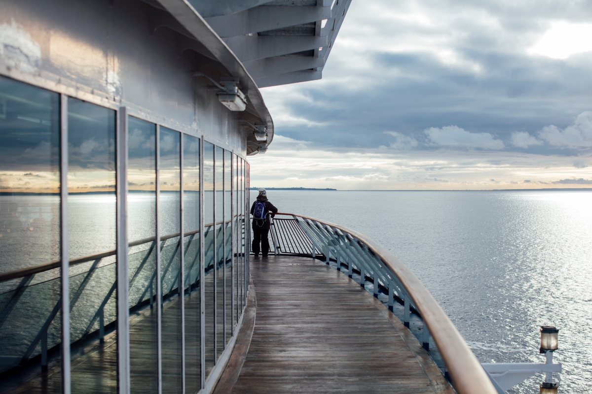 Bild tagen ute på en färja som trafikerar mellan Helsingborg och Helsingör