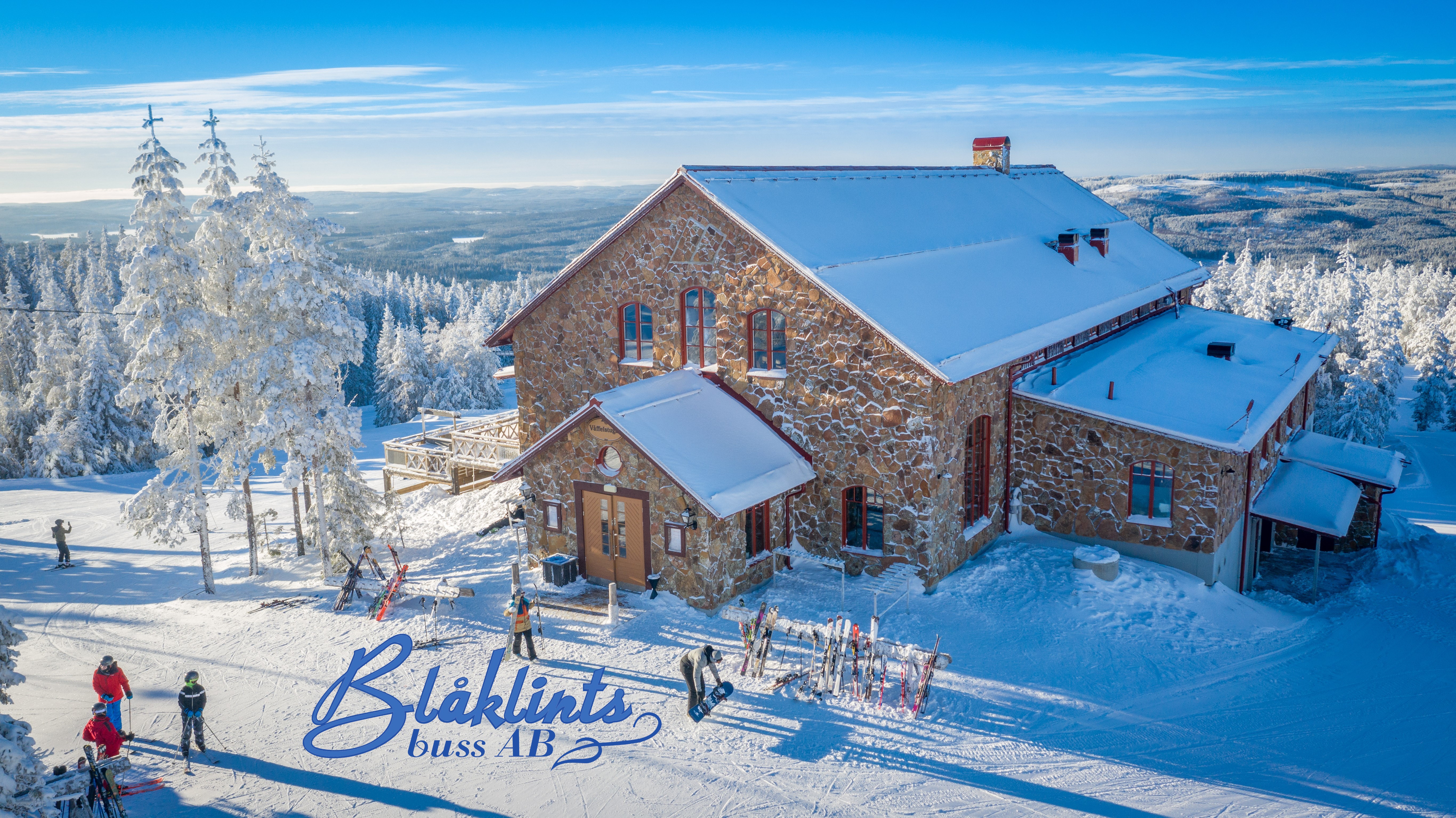 En våffelstuga på en skidresort